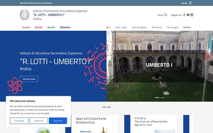 Screenshot of lottiumbertoprimo.edu.it
