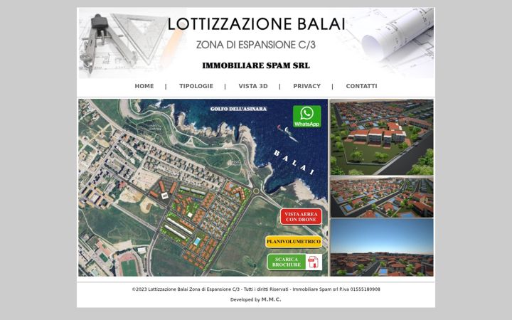 Screenshot of lottizzazionebalai.com