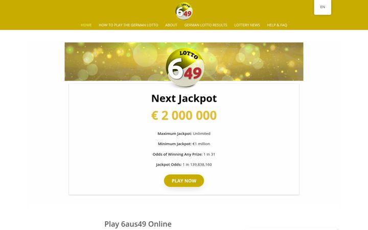 Screenshot of lotto-am-mittwoch.com