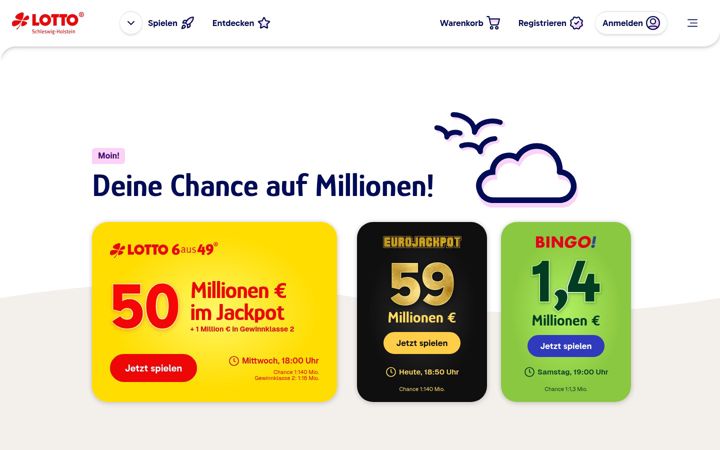 Screenshot of lotto-sh.de
