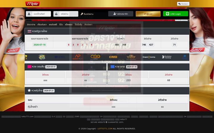 Screenshot of lotto77l.com