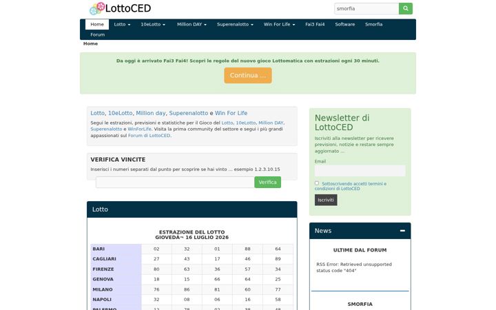 Screenshot of lottoced.com