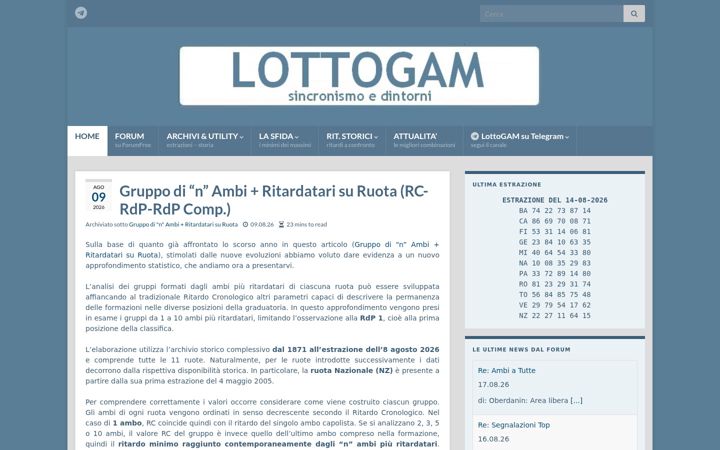 Screenshot of lottogam.it