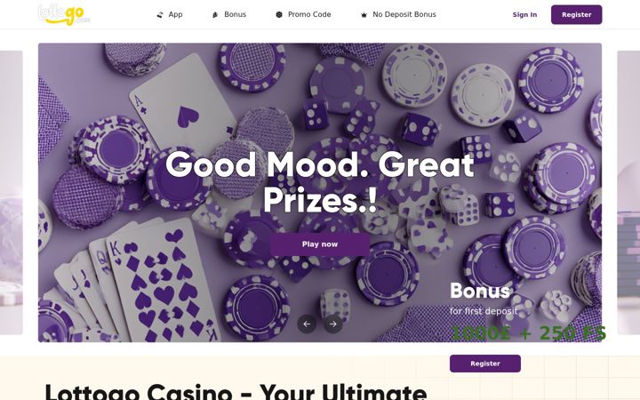Screenshot of lottogocasino.org