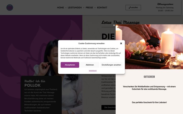 Screenshot of lotus-thaimassage-landshut.de