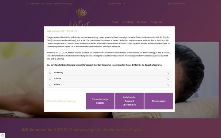 Skärmbild av lotus-thaimassage-oppau.de