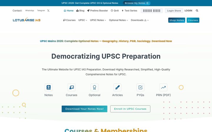 Screenshot of lotusarise.com