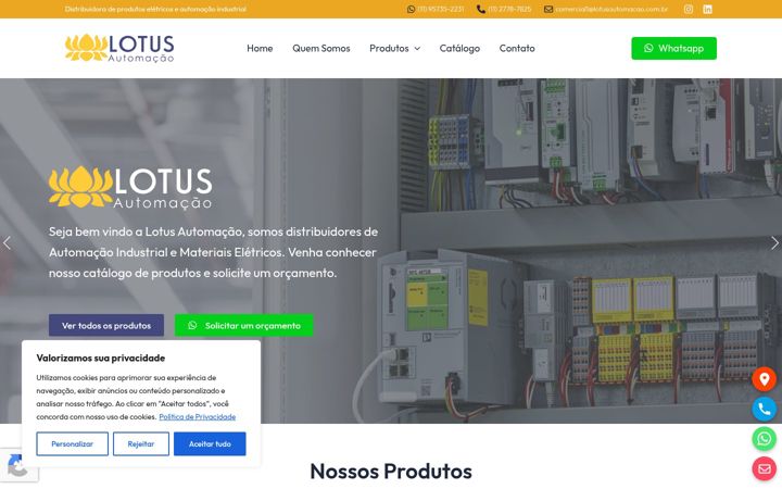 Screenshot of lotusautomacao.com.br