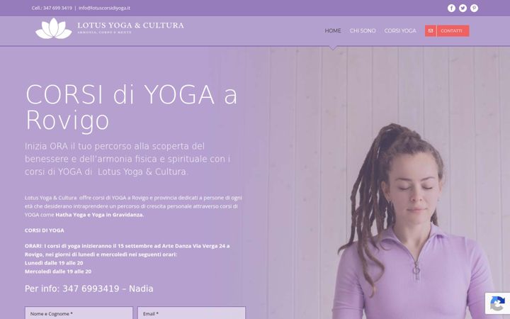 Screenshot of lotuscorsidiyoga.it