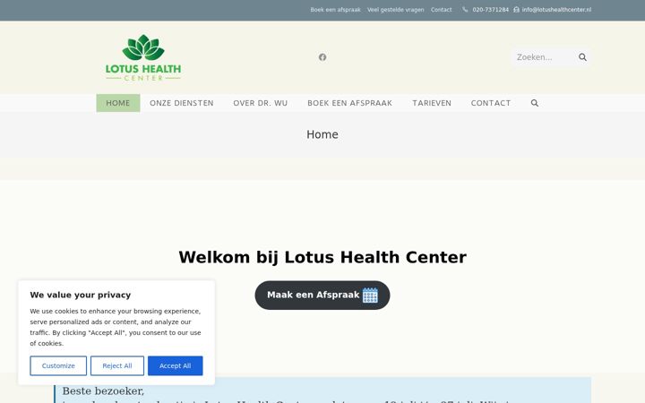 Screenshot of lotushealthcenter.nl