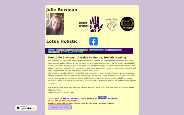 Screenshot of lotusholistic.com