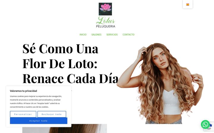 Screenshot of lotuspeluqueria.com