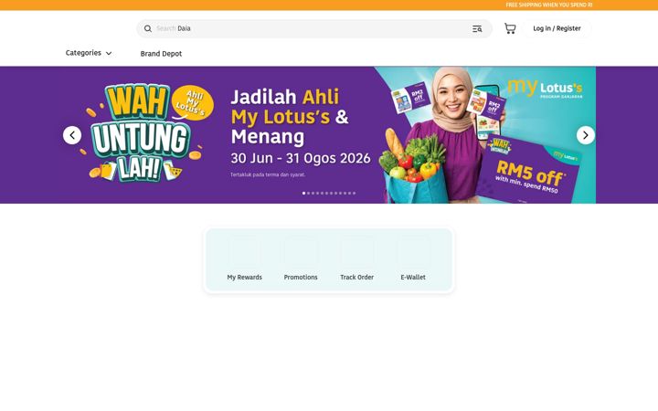 Screenshot of lotuss.com.my
