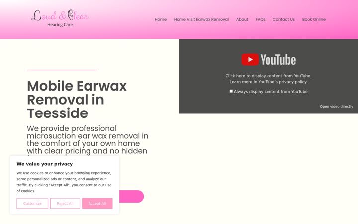 Screenshot of loudandclearhearingcare.co.uk