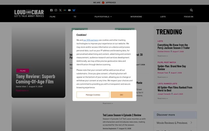Screenshot of loudandclearreviews.com