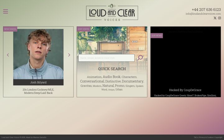 Screenshot of loudandclearvoices.com