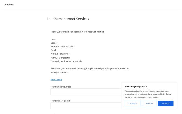 Screenshot of loudham.com