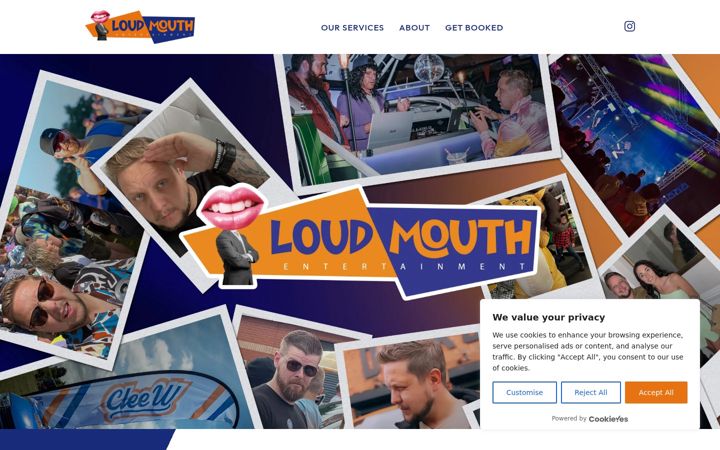 Screenshot of loudmouthentertainment.co.uk