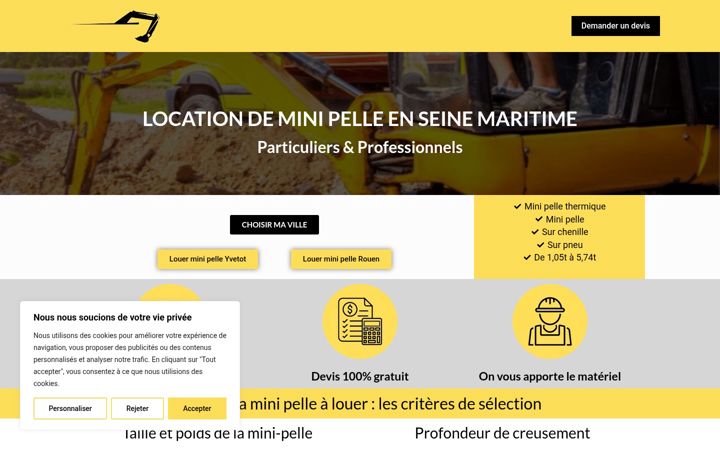 Screenshot of louerminipelle.fr