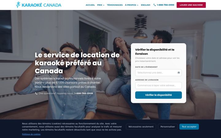 Screenshot of louezchantezkaraoke.ca