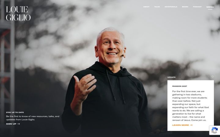 Screenshot of louiegiglio.com