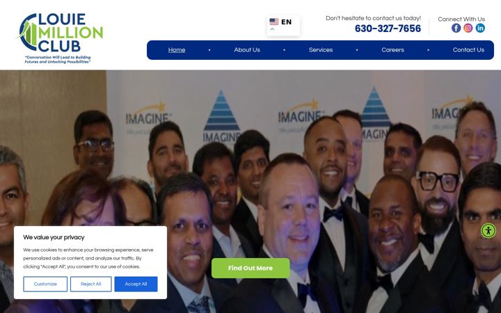Screenshot of louiemillionclub.com