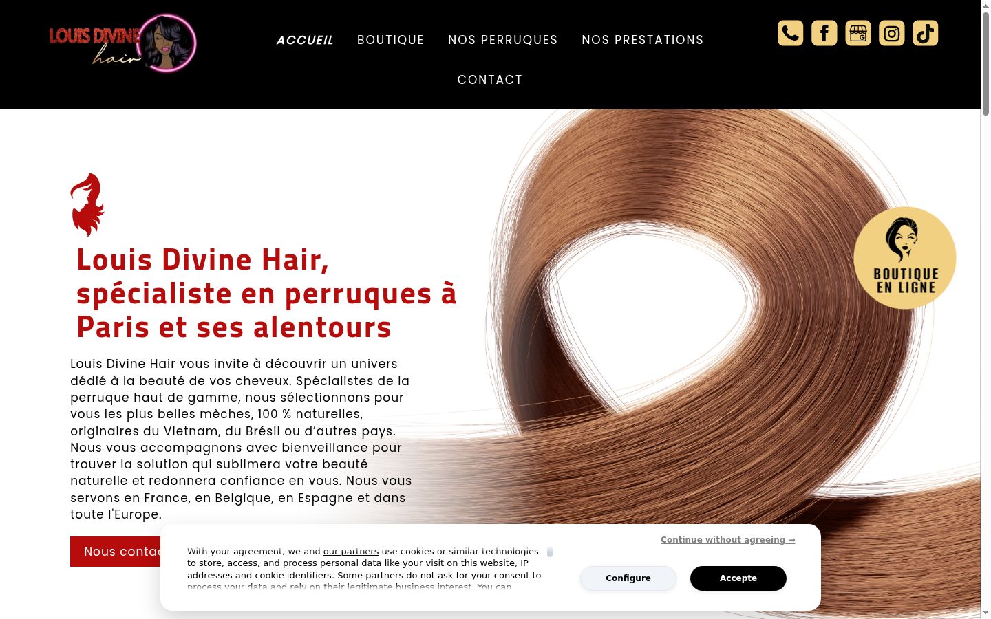 Captura de ecrã do banner de consentimento apresentado antes de qualquer interação