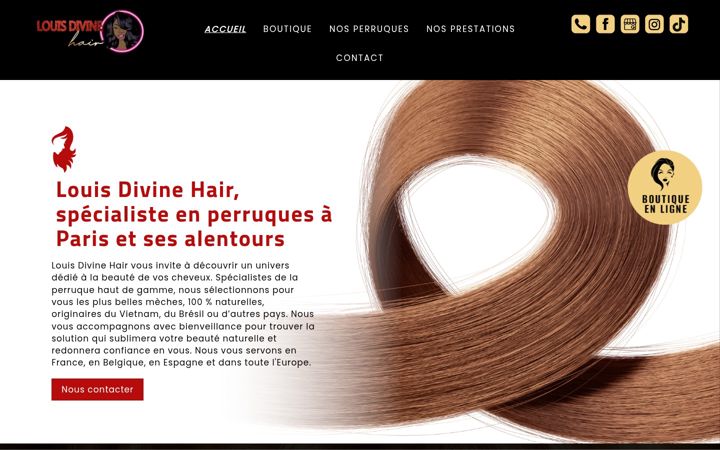 Screenshot of louisdivinehaire.com