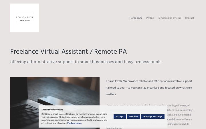 Screenshot of louisecastleva.com