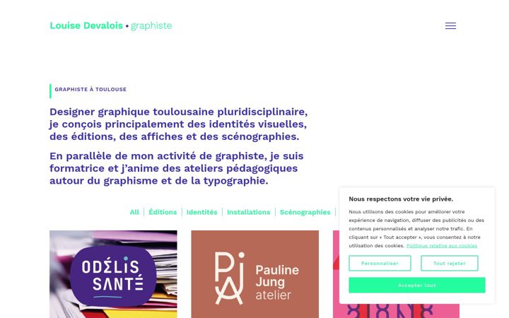 Screenshot of louisedevalois.com