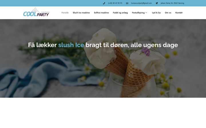 Screenshot of louisescoolparty.dk
