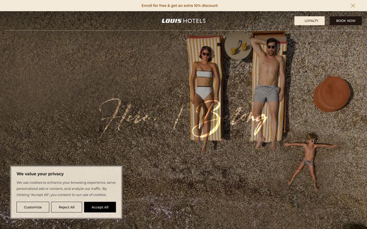 Screenshot of louishotels.com