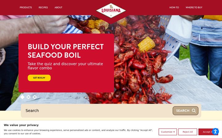 Screenshot of louisianafishfry.com