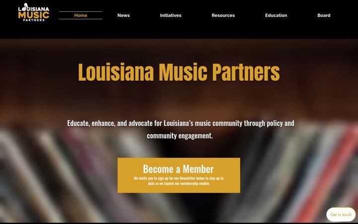 Screenshot of louisianamusicpartners.com