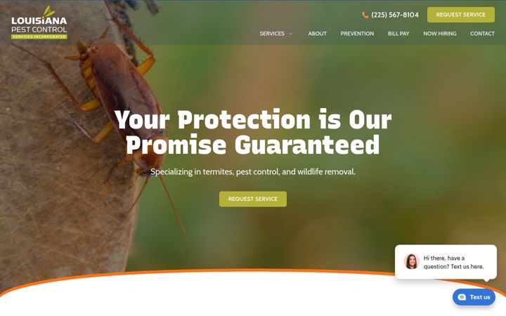 Screenshot of louisianapestcontrol.net