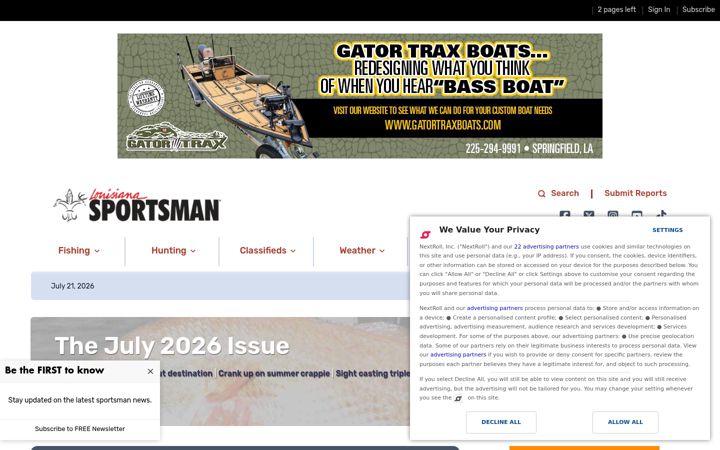 Screenshot ta' louisianasportsman.com