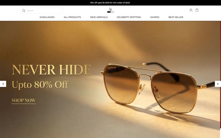 Skärmbild av louiskourossunglasses.com