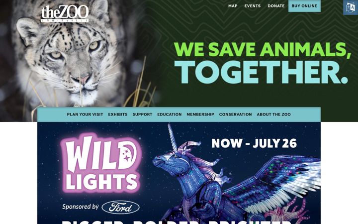 Screenshot stránky louisvillezoo.org