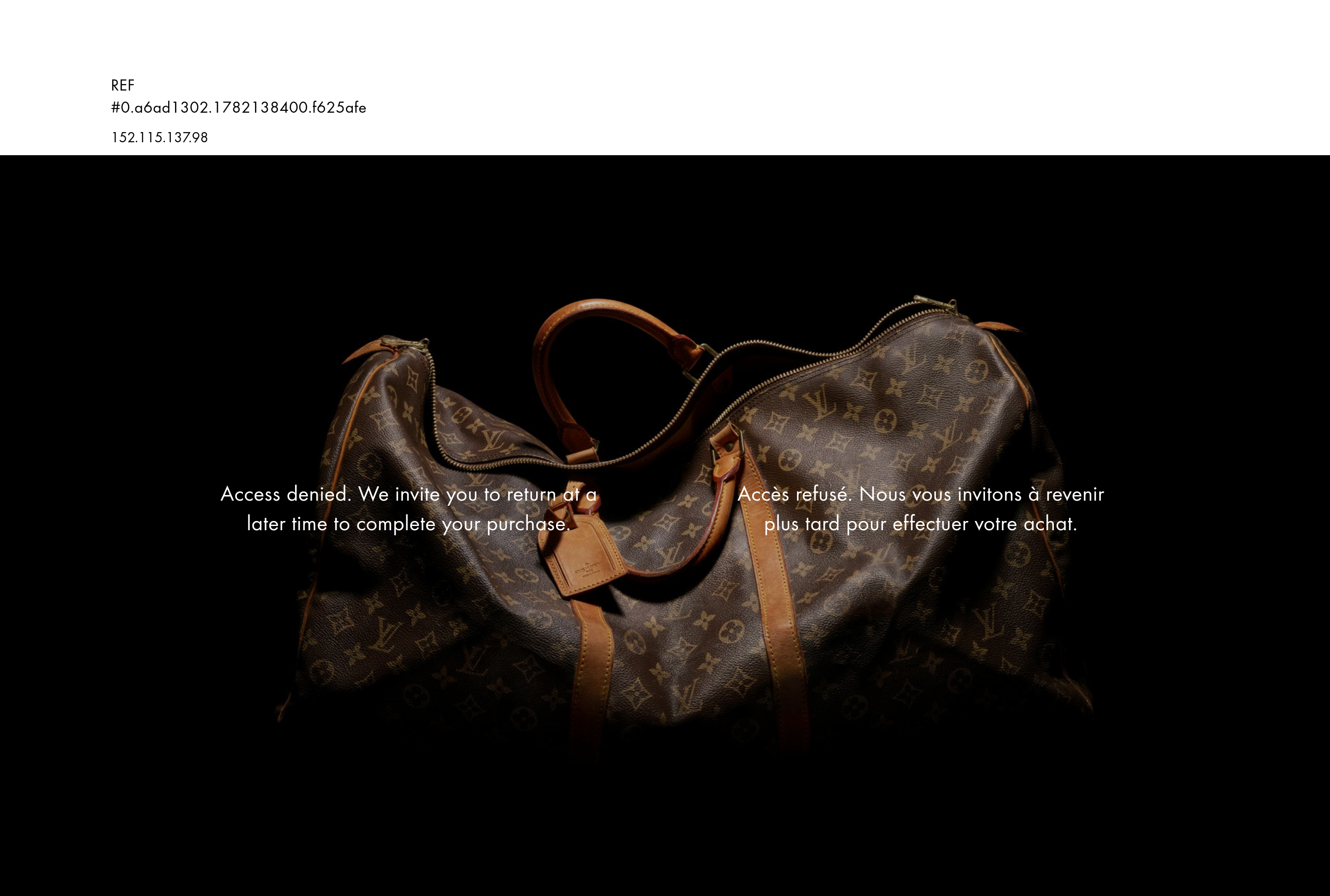 Screenshot of louisvuitton.com