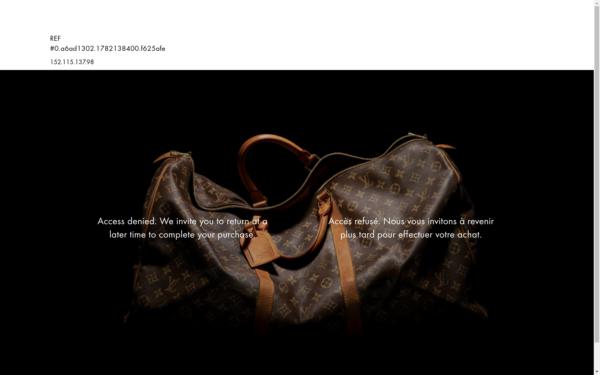 Screenshot of louisvuitton.com