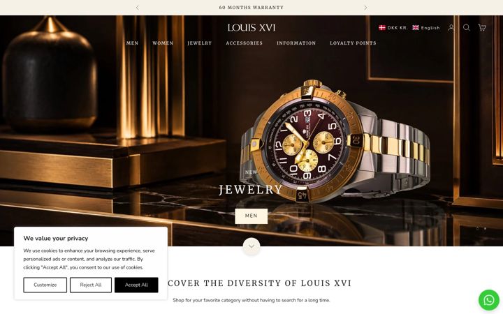 Screenshot of louisxviwatches.ch