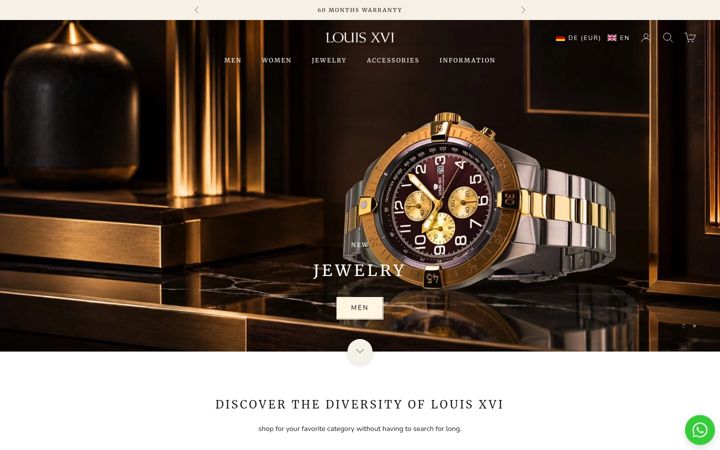 Screenshot of louisxviwatches.de