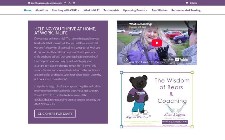 Screenshot of loulaggancoaching.co.uk