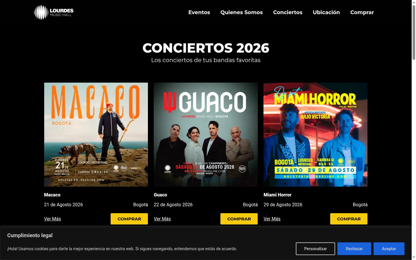 Screenshot of the consent banner shown before any interaction