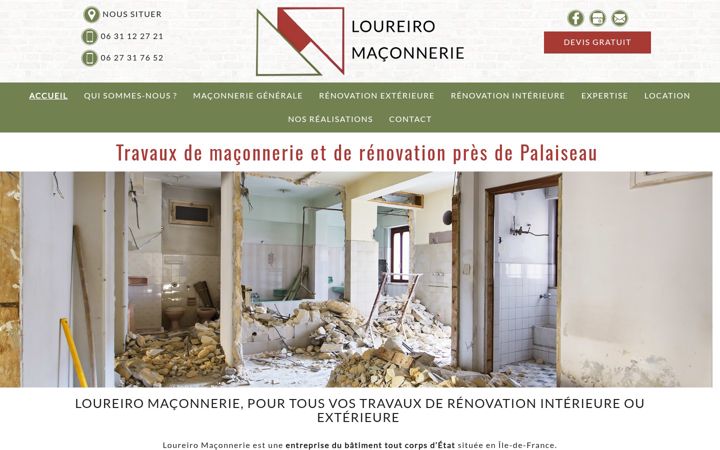 Screenshot of loureiromaconnerie.fr