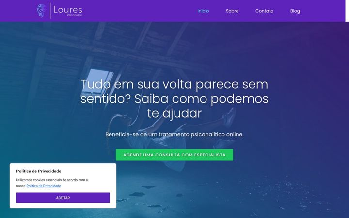 Screenshot of lourespsicanalise.com
