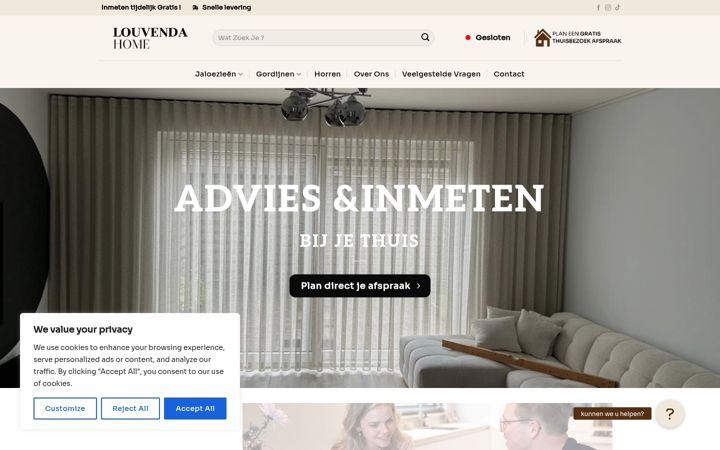 Screenshot of louvendahome.nl