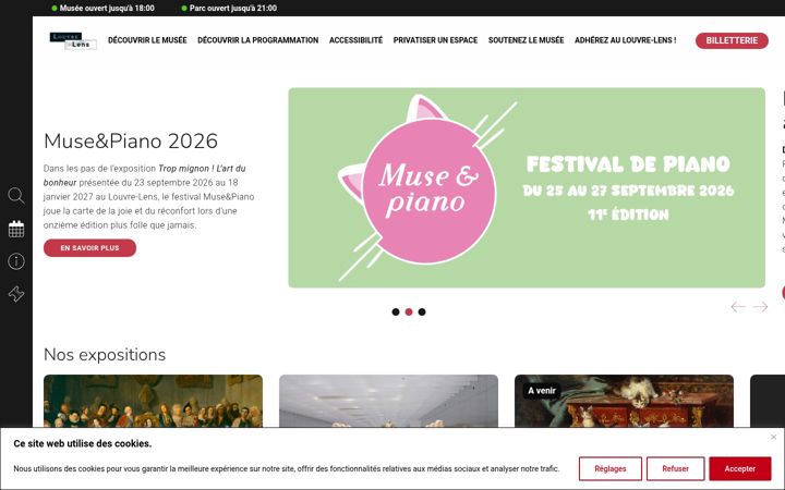 Screenshot of louvrelens.fr