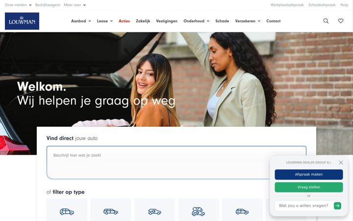 Screenshot ta' louwman.nl