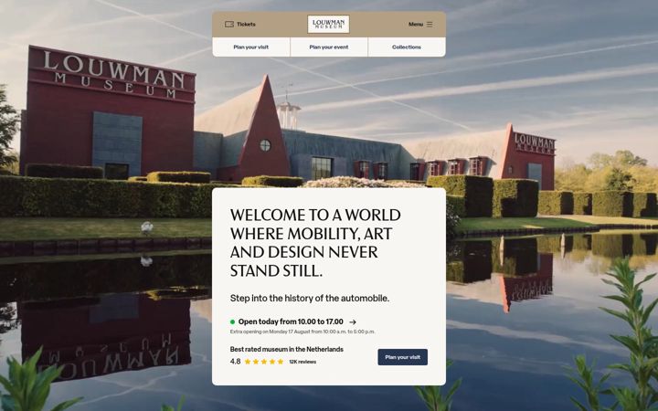 Screenshot of louwmanmuseum.nl